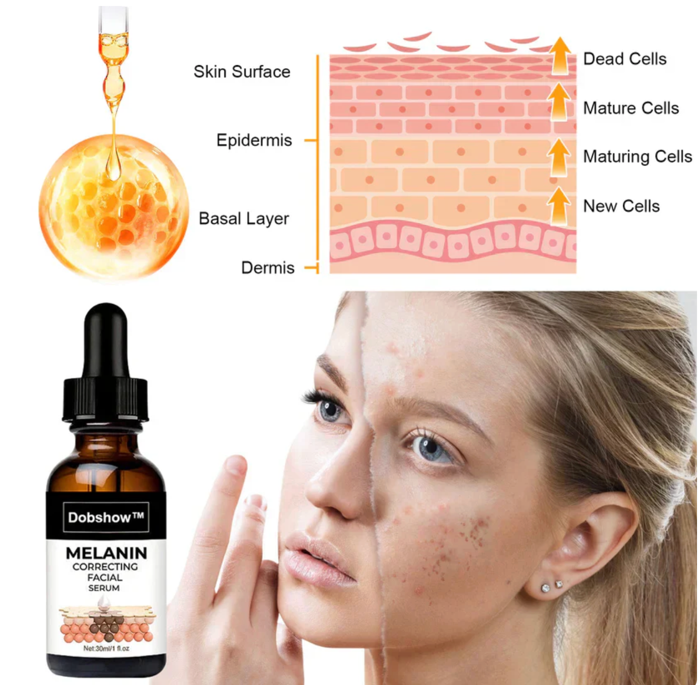 ✨Quitamanchas Rápidas-Dobshow™ Suero Facial Corrector de Melanina- LLEVA EL 2DO CON UN 50% DE DESCUENTO🔥✅