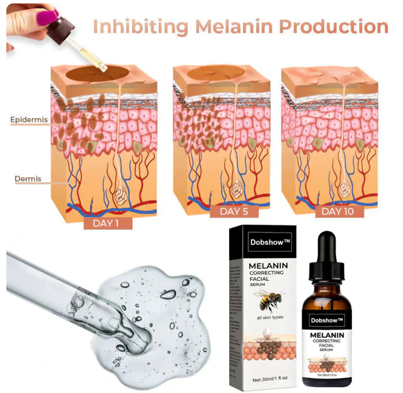 ✨Quitamanchas Rápidas-Dobshow™ Suero Facial Corrector de Melanina- LLEVA EL 2DO CON UN 50% DE DESCUENTO🔥✅